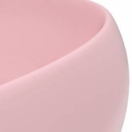 Chiuvetă de baie lux roz mat 40x15 cm ceramică rotund, 5 image