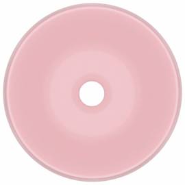 Chiuvetă de baie lux roz mat 40x15 cm ceramică rotund, 3 image