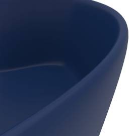 Chiuvetă de lux cu preaplin, albastru mat, 36 x 13 cm, ceramică, 6 image