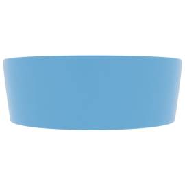 Chiuvetă de lux cu preaplin, bleu mat, 36x13 cm, ceramică, 4 image