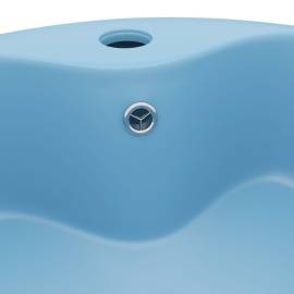 Chiuvetă de lux cu preaplin, bleu mat, 36x13 cm, ceramică, 5 image