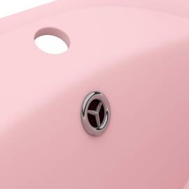 Chiuvetă lux cu preaplin, roz mat, 58,5x39 cm ceramică, oval, 6 image