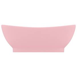 Chiuvetă lux cu preaplin, roz mat, 58,5x39 cm ceramică, oval, 3 image