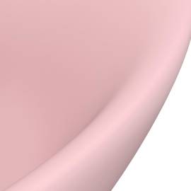 Chiuvetă lux cu preaplin, roz mat, 58,5x39 cm ceramică, oval, 5 image