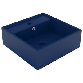 Chiuvetă lux preaplin albastru mat 41x41cm ceramică pătrat, 2 image