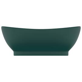 Chiuvetă lux preaplin verde închis mat 58,5x39 cm ceramică oval, 3 image