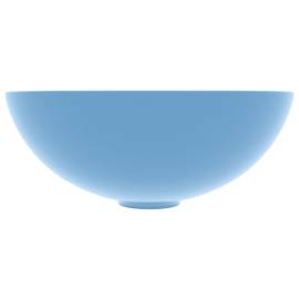 Chiuvetă pentru baie, albastru deschis, ceramică, rotund, 3 image