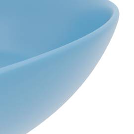 Chiuvetă pentru baie, albastru deschis, ceramică, rotund, 5 image