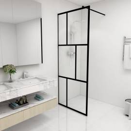 Paravan de duș walk-in, negru, 80x195 cm, sticlă securizată