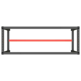 Cadru banc de lucru, negru mat/roșu mat, 140x50x79 cm, metal, 5 image