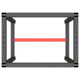 Cadru banc de lucru, negru mat/roșu mat, 70x50x79 cm, metal, 5 image