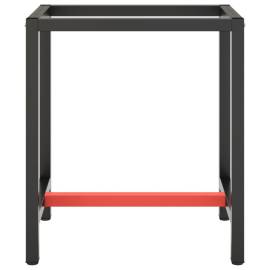 Cadru banc de lucru, negru mat/roșu mat, 70x50x79 cm, metal, 3 image