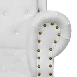 Scaun cu spătar înalt, alb, piele ecologică, 5 image