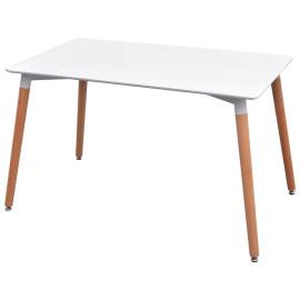 Set masă și scaune de bucătărie, alb și gri deschis, 7 piese, 3 image