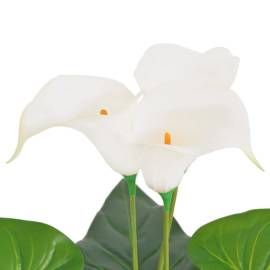Floare de cală crin artificială cu ghiveci, 45 cm, alb, 2 image