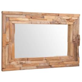 Oglindă decorativă din lemn de tec, 90 x 60 cm, dreptunghiular, 2 image