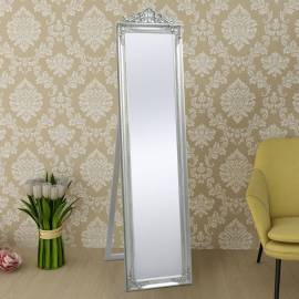 Oglindă verticală în stil baroc 160 x 40 cm argintiu, 2 image