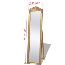 Oglindă verticală în stil baroc 160 x 40 cm auriu, 7 image
