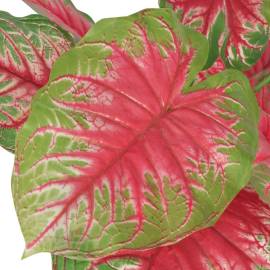 Plantă artificială caladium cu ghiveci, 70 cm, verde și roșu, 2 image