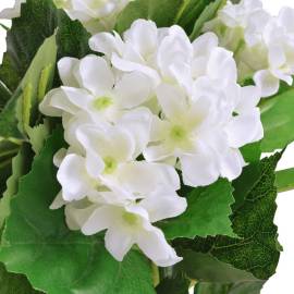 Plantă artificială hydrangea cu ghiveci, 60 cm, alb, 2 image