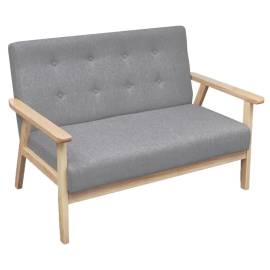 Canapea cu 2 locuri, gri deschis, material textil