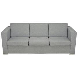 Canapea cu 3 locuri, gri deschis, material textil, 4 image