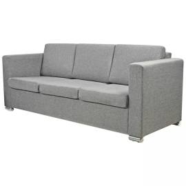 Canapea cu 3 locuri, gri deschis, material textil, 2 image
