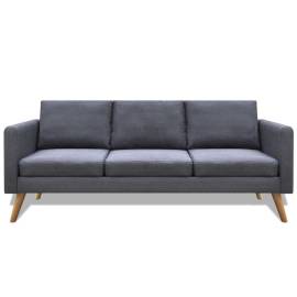 Canapea cu 3 locuri, material textil, gri închis, 2 image