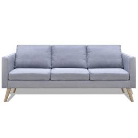 Canapea cu 3 locuri, material textil, gri deschis, 2 image