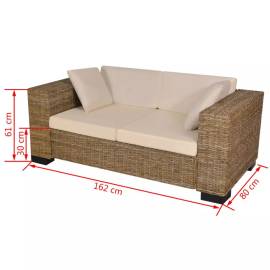 Set canapea de 2 locuri din poliratan 7 piese, 4 image