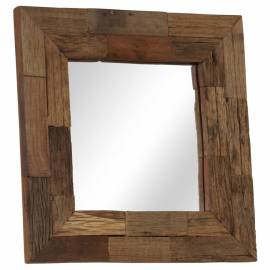 Oglindă, 50 x 50 cm, lemn masiv reciclat, 9 image