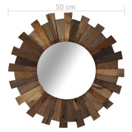 Oglindă de perete, 50 cm, lemn masiv reciclat, 10 image