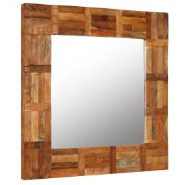 Oglindă de perete, 60 x 60 cm, lemn masiv reciclat, 2 image