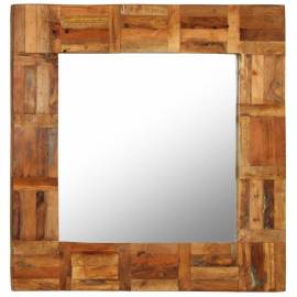 Oglindă de perete, 60 x 60 cm, lemn masiv reciclat, 10 image