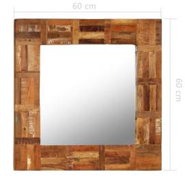 Oglindă de perete, 60 x 60 cm, lemn masiv reciclat, 7 image