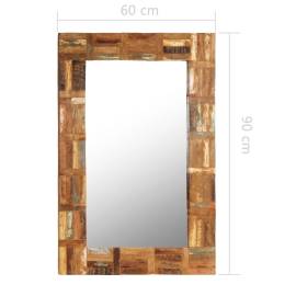 Oglindă de perete, 60 x 90 cm, lemn masiv reciclat, 6 image