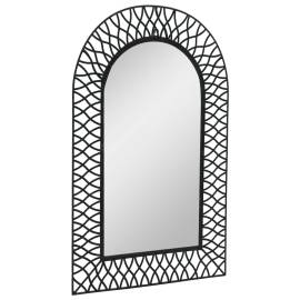 Oglindă de perete arcuită, negru, 50 x 80 cm, 2 image