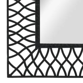 Oglindă de perete arcuită, negru, 50 x 80 cm, 3 image