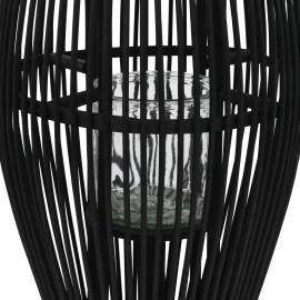 Suport de lumânări suspendat tip felinar, negru, 60 cm, bambus, 2 image