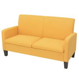 Canapea cu 2 locuri, 135 x 65 x 76 cm, galben