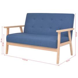 Canapea cu 2 locuri, albastru, material textil, 7 image