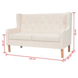 Canapea cu 2 locuri, material textil, alb crem, 7 image
