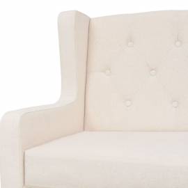 Canapea cu 2 locuri, material textil, alb crem, 4 image