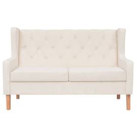 Canapea cu 2 locuri, material textil, alb crem, 2 image