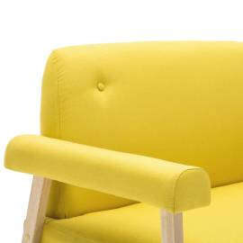 Canapea cu 2 locuri, material textil, galben, 7 image