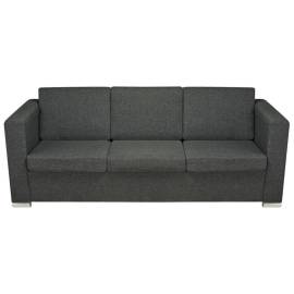 Canapea cu 3 locuri, gri închis, material textil, 4 image