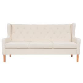 Canapea cu 3 locuri, material textil, alb crem, 2 image