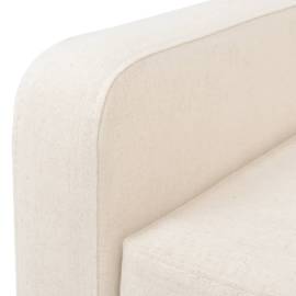 Canapea cu 3 locuri, material textil, alb crem, 5 image