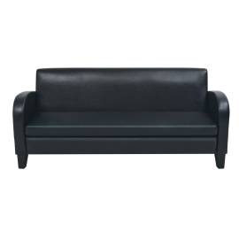 Canapea cu 3 locuri piele artificială negru, 3 image