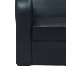 Canapea cu 3 locuri piele artificială negru, 5 image